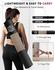Extra Large Yoga Mat (84”X30”) – 1/4” Thick Durable Natural Linen, Non-Slip &