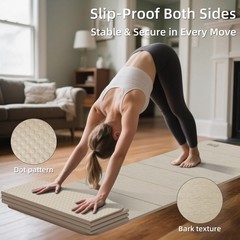 1/2 Inch 70″x24″ Foldable TPE Yoga Mat, Thick Non Slip Pilates Mat