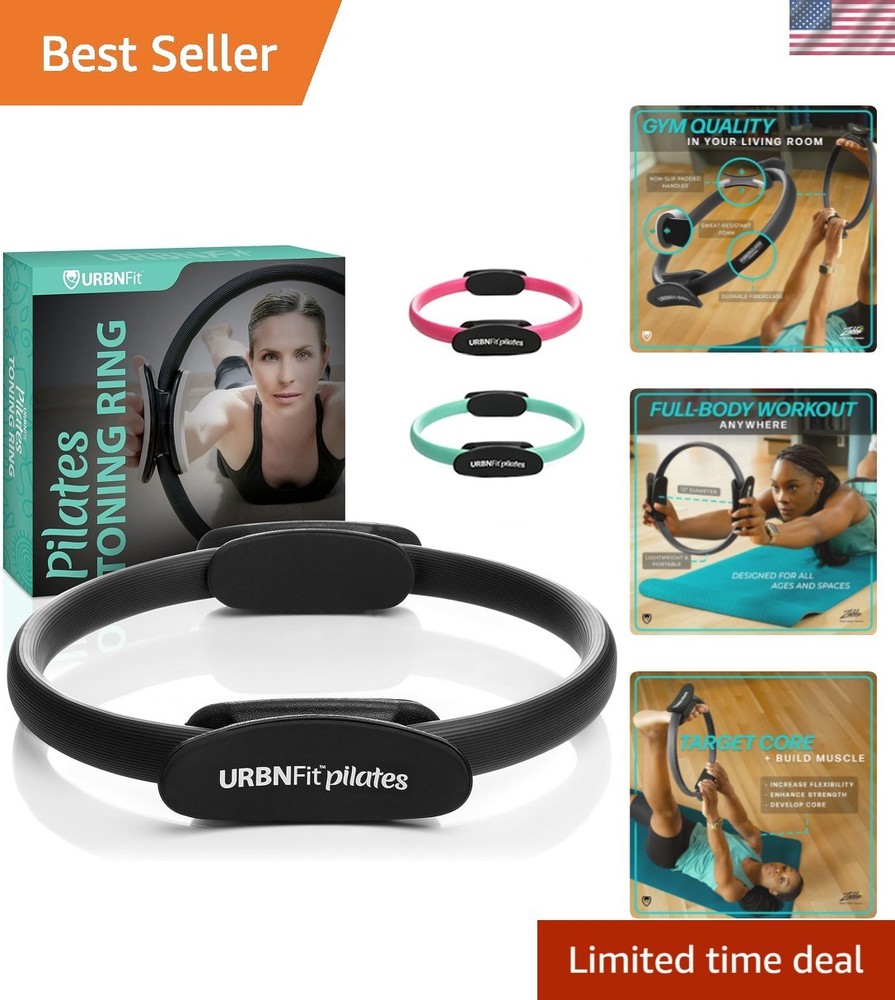 12-Inch Pilates Ring with Dual Grip & Foam Pads for Inner Thigh Toning – Black