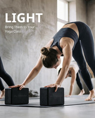 Yoga Blocks 2 Pack, Soft Non-Slip Foam Blocks with Beveled Edges for Alignment a