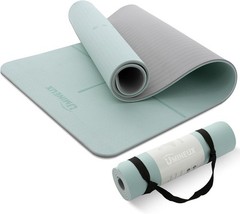 Yoga Mat 72×24 Inches Extra Thick Non Slip TPE Fitness Mat with Storage Bag