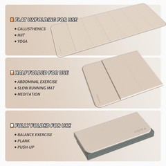 Foldable Fitness Yoga Mat | 2/5″ (10MM) Extra Thick | SGS Certified Non-Slip …