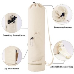 Yoga Mat Bag with Water Bottle Pocket and Bottom Wet Pocket, Exercise Yoga Ma…