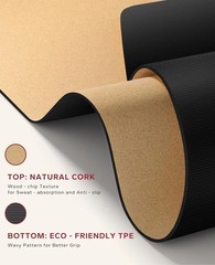 Large Cork Yoga Mat – 72″X36″ Wide Non-Slip for Home Workout, Yoga, Pilates