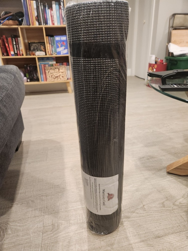 BalanceFrom GoYoga Exercise Yoga Mat Black 1/4 Inch Thick Eco Friendly Non Slip