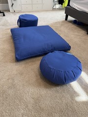 Dharma Crafts Studio Zafu Zabuton Set + Hi-Zafu Buckwheat Meditation Pillow Yoga