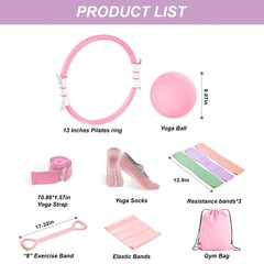 Pilates Kit,Home Pilates Ring Kit for Women,Pilates Equipment 14″ Pilates Rin…