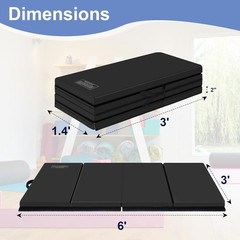 3’x6’x2 Thick Folding Gymnastics Exercise Mat Aerobics Stretching Yoga Mats