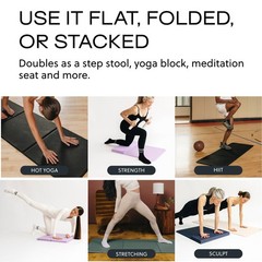 Foldable Yoga Mat Pro, 2 in 1 with Premium Textured Grip, Non Slip, Folding E…
