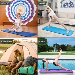 Extra Thick Yoga Mat 1 Inch NBR Foam 6 Feet Long Non Slip Exercise Pilates Mat