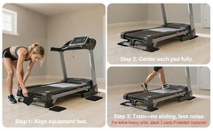 Compact Silicone Treadmill Mat, Non-Slip Shock Absorbing Pad, Floor Protector