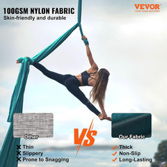 Aerial Silk & Yoga Swing, Aerial Yoga Hammock Kit with 100Gsm Nylon Fabric, Full