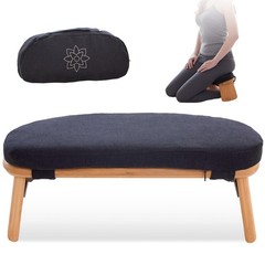 Folding Meditation Bench – Bamboo Kneeling Stool w/Locking Magnetic Hinges – Pra