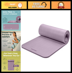 Thick Non-Slip Yoga Mat with Strap for Home Exercise, Pilates & Fitness Workouts