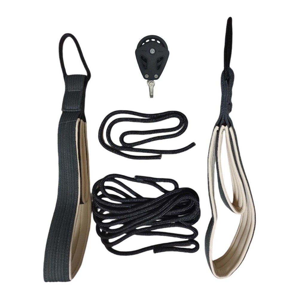 Pilates Reformer Pull Ropes with Wheel Pull Down Attachment Ropes Double Loop