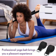 Yoga Strap,6Ft Exercise Stretch Band with D Ring,Non Elastic Yoga Belt,Fitness