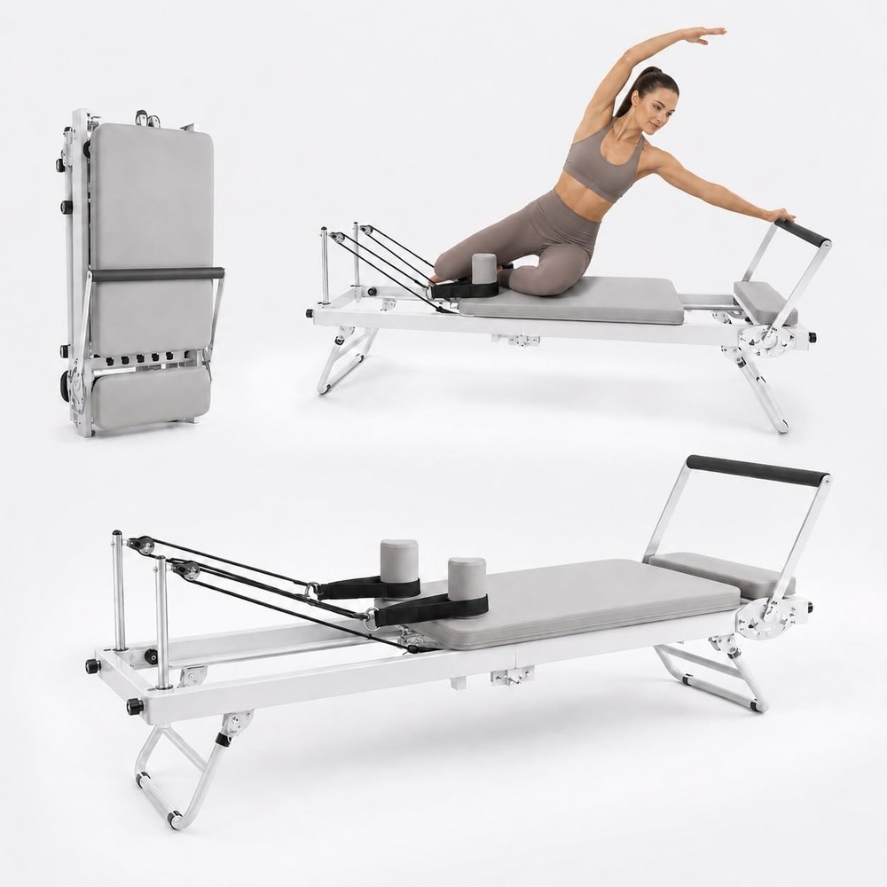 71″ Heavy Duty Pilates Equipment Foldable Pilates Reformer Machine for Home Gym