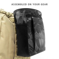 Drawstring Highend Rock Climbing Chalk Bag with a Carabiner black camouflage