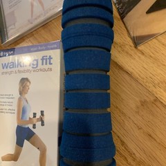 Gaiam 3 Pound LB weight set Box Walking Fit Kit Strap Video Open Box CD & VHS