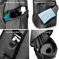 Yoga Mat Bag Carrier – Large Pockets & Water Bottle Holders. Yoga Backpack Fi…