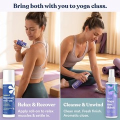 Yoga Mat Cleaner Spray Uplifting Eucalyptus, 4 fl oz No Slippery Residue, Or…