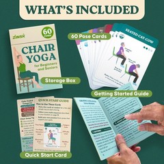 60 Chair Yoga Exercises – Gentle Workouts for 4″ x 6″ Cards, Green