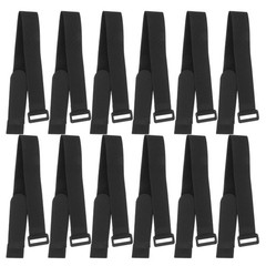 12Pcs Yoga Mat Bands Nylon Adjustable Straps Durable Black for Home Practice