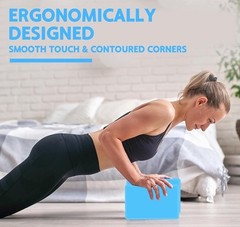 Blue Eva Foam Yoga Block With Yoga Strap