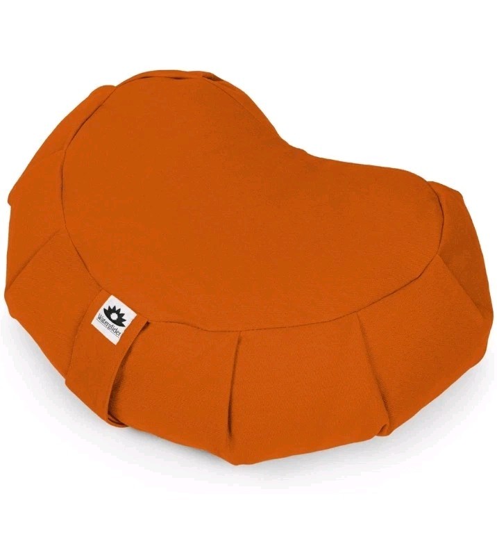 Meditation Cushion Buckwheat Husk Filled Crescent Floor Pillow Yoga Seat Zafu