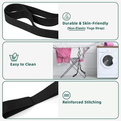Stretching Strap Yoga Straps 10 Loops Non-Elastic Stretch Band
