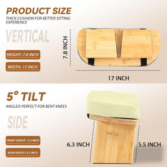 Meditation Bench, Bamboo Meditation Stool, Folding Kneeling Meditation Bench, Se