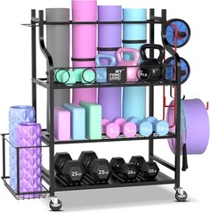Yoga Mat Storage Racks,Home Gym Storage Rack for Dumbbells Kettlebells Foam R…