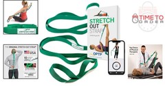 Stretch Out Strap Polyester Flexible Exercise Guide for Physical Therapy Yoga