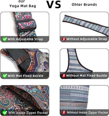 Yoga Mat Bag for Women with Large Size Pocket and Zipper Pocket,Yoga Bag Mat Car