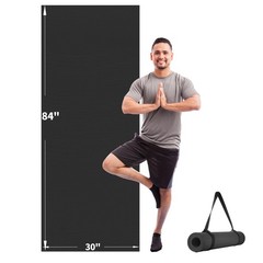 Extra Long Wide Yoga Mat 84″x30″x6mm, PVC Non-Slip Exercise Mat for Men Women…