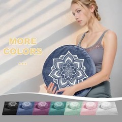 Meditation Zafu Cushion Set with Buckwheat Hulls & Memory Foam Blue（cover Only）