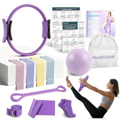 Pilates Ring Set for Women, 12″ Pilates Ring and Ball Set with Resistance Ban…