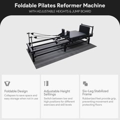 BalanceFrom Foldable Pilates Reformer Machine w/ Adjustable Heights & Jump Board
