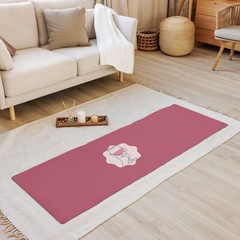 Funny Glass Red Wine Pink Yoga mat Stretching Meditation Exercising
