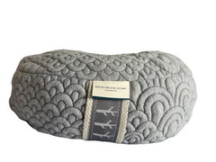 Brentwood Home Crystal Cove Collection Yoga Bolster Gray Fabric 16x13x8 in