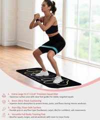 Squat Mat with Foot Position,Large Non-Slip Squat Target Pad， Pad 31.5”