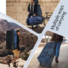 110L Expandable to 140L 32” Foldable Oxford Soft-Sided Rolling Duffle Navy Blue