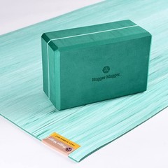 Hugger Mugger 4″ Foam Yoga Block – Evergreen – strong and stable, beveled edg…
