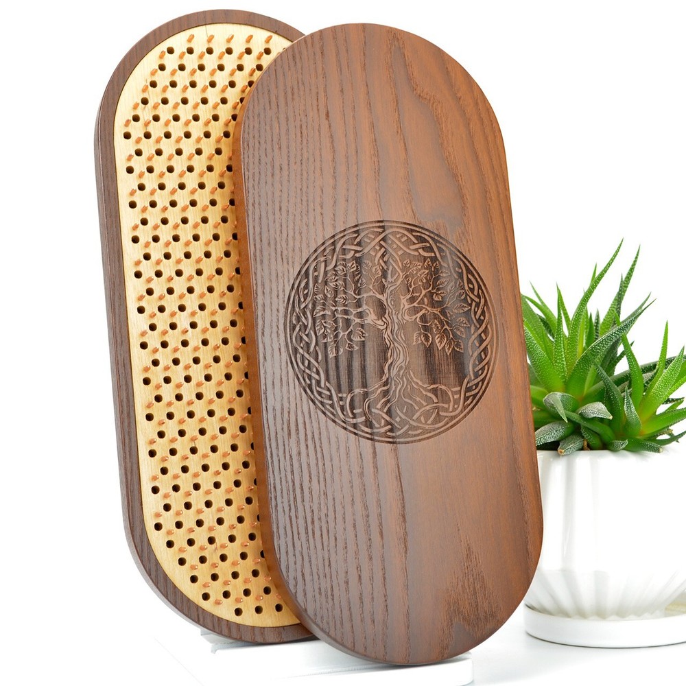 Sadhu Board with Thermal Ash “Tree of Life” Copper Nails 10 mm/0.4 inch