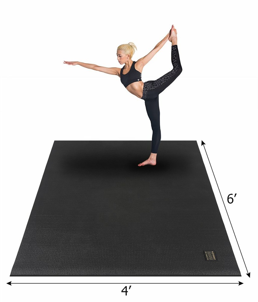 Gxmmat Large Yoga Mat 72″x 48″(6’x4′) x 7mm for Pilates Stretching Home Gym Work