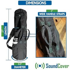 Extra Long Yoga Mat Bag with 3 Pockets, Water Resistant, Padded Strap & Ventilat