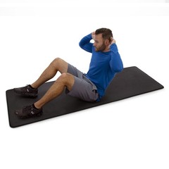 Deluxe Multi-Purpose Fitness Mat 12mm Thick 24″ x 72″ 1 Count Black – Padded