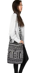 Tribe Azure Aztec Black White Woven Handmade Crossbody Hobo Women Shoulder Bag
