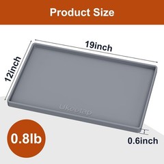 Extra Thick Silicone Mat Waterproof with Raised Edge 19” x 12”, BPA Free Non-…