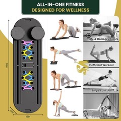 9-in-1 Foldable Pilates Board Set – Portable Reformer with Resistance Bands & Yo